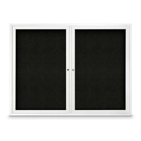 United Visual Products Sliding Door Indoor Enclosed Corkboard, 9 UV9029ACS-GOLD-MEDGRY